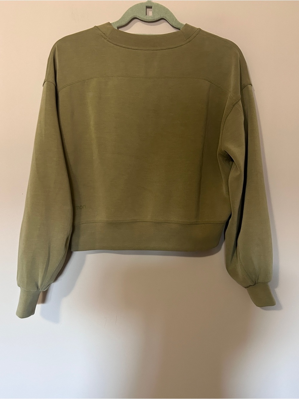 Lululemon Perfectly Oversized Cropped Crew *Softstreme™ Bronze Green Sz 2 - Picture 5 of 10
